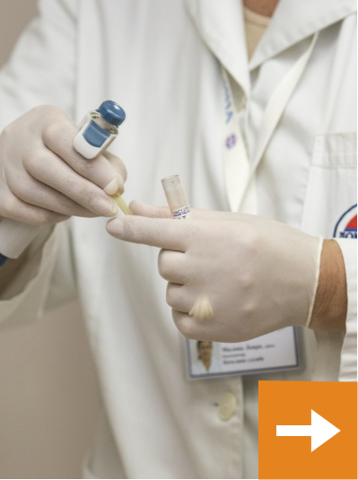 hands holding test tube & hotlink to HEALTH & NATURAL RESOURCE SCIENCES